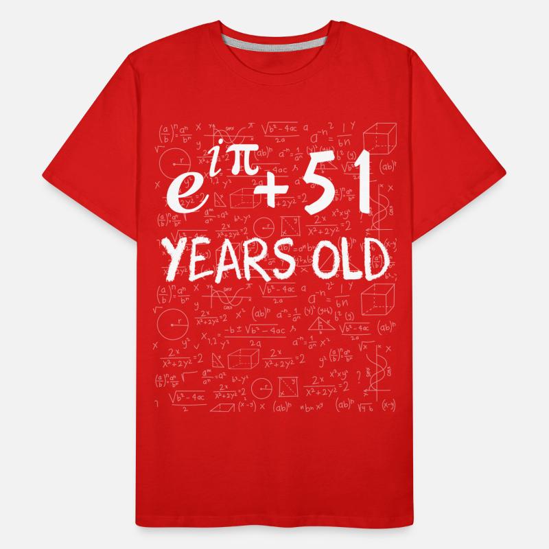 50th birthday 50 years Euler Identity math gift Men's Premium Organic T-Shirt