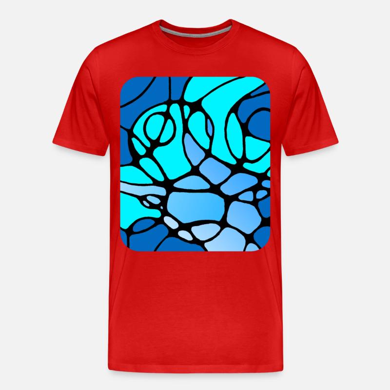 Neurografik modernes abstraktes Design - Männer Premium Bio T-Shirt - Rot