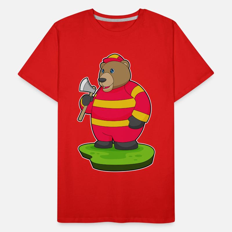 Brigade de pompiers Bear Axe T-shirt bio Premium Homme