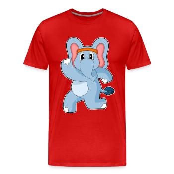 Elephant Jogger Jogging Sport - T-shirt bio Premium Homme - rouge - Devant - Damien (186cm)