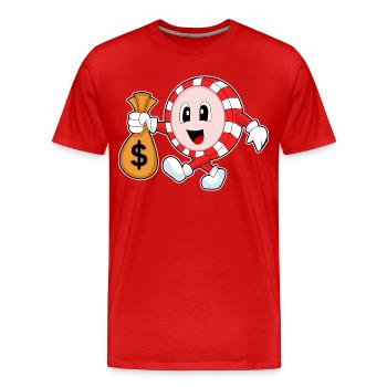 Jetons de poker poker - T-shirt bio Premium Homme - rouge - Devant - Damien (186cm)
