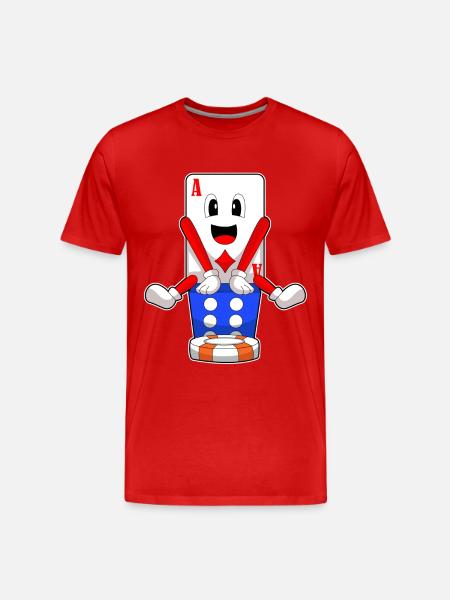 Poker Poker Chips Poker Cards - Men's Premium Organic T-Shirt - red