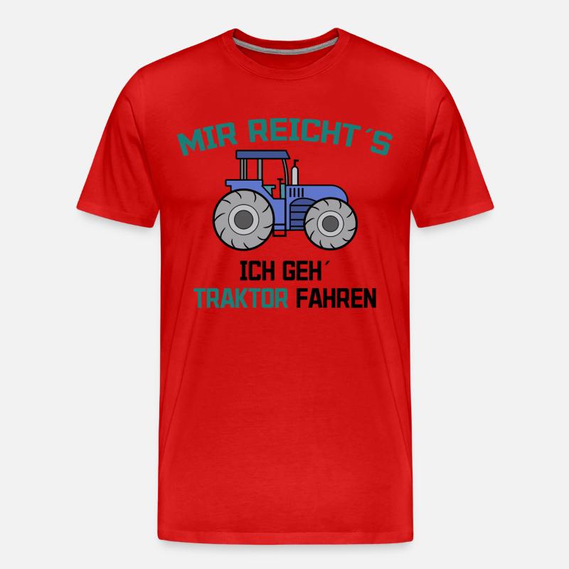 Traktor Statement Bauer Ackerbau Kraftfahrzeug - Männer Premium Bio T-Shirt - Rot
