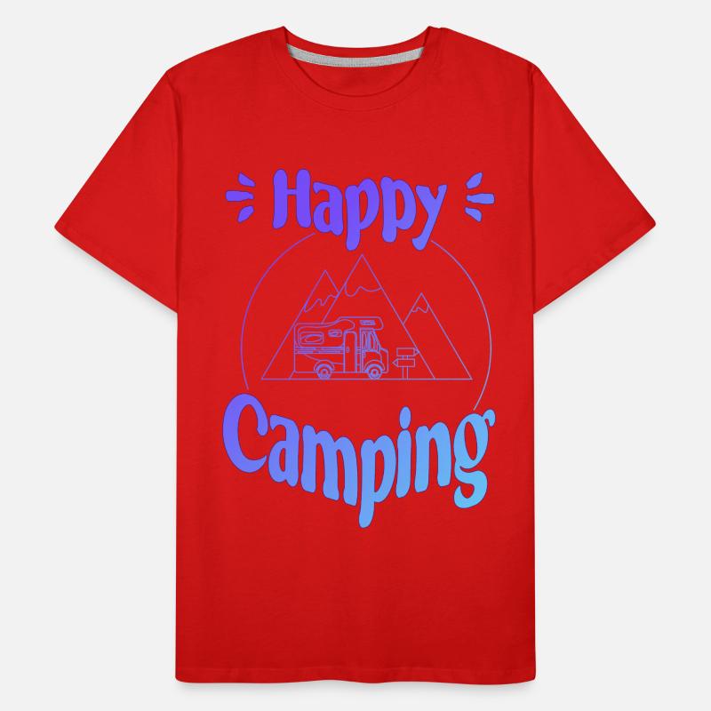Happy Camping - conception graphique joyeuse et cool T-shirt bio Premium Homme