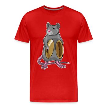 Ratte Musiker Becken Musik - Männer Premium Bio T-Shirt - Rot - Vorne - Damien (186cm)