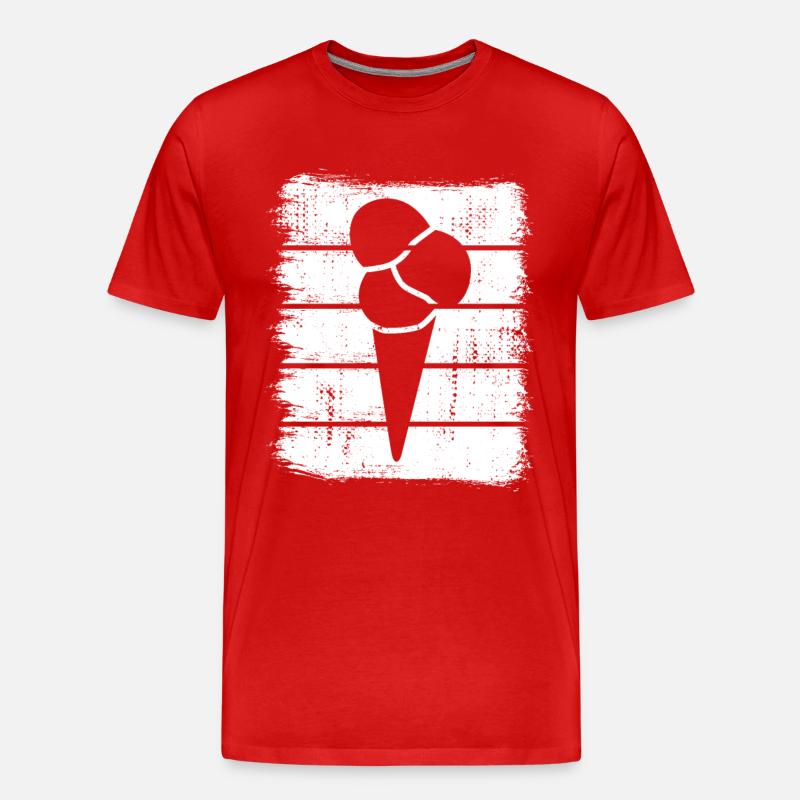 Eis in der Waffel - Männer Premium Bio T-Shirt - Rot