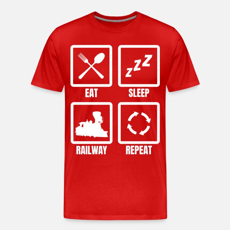 Manger Dormir Train Répéter - T-shirt bio Premium Homme - rouge