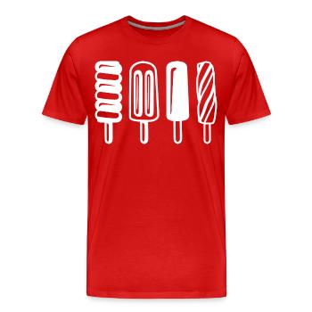 Wassereis - Männer Premium Bio T-Shirt - Rot - Vorne - Damien (186cm)