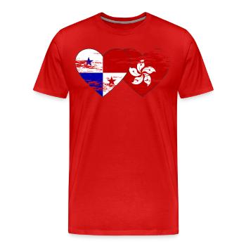 Panama Hong Kong Flagge used - Männer Premium Bio T-Shirt - Rot - Vorne - Damien (186cm)