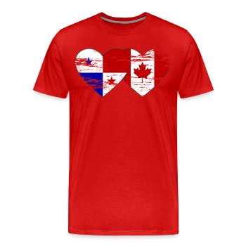 Panama Canada flag used - Men's Premium Organic T-Shirt - red - Front - Damien (186cm)