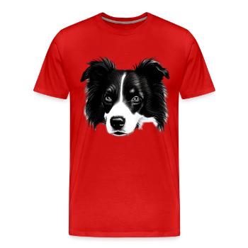 Border Collie Irish Herding Dog - Men's Premium Organic T-Shirt - red - Front - Damien (186cm)
