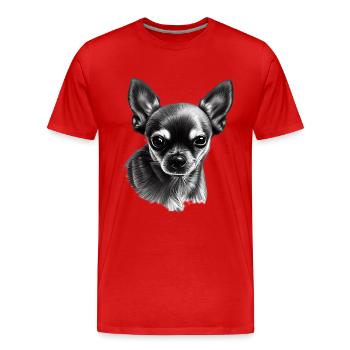 Short-haired Chihuahua - Men's Premium Organic T-Shirt - red - Front - Damien (186cm)