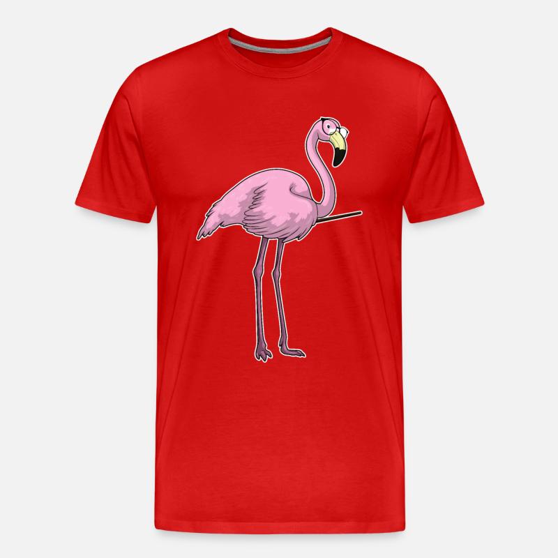 Flamingo Lehrer Pointer - Männer Premium Bio T-Shirt - Rot