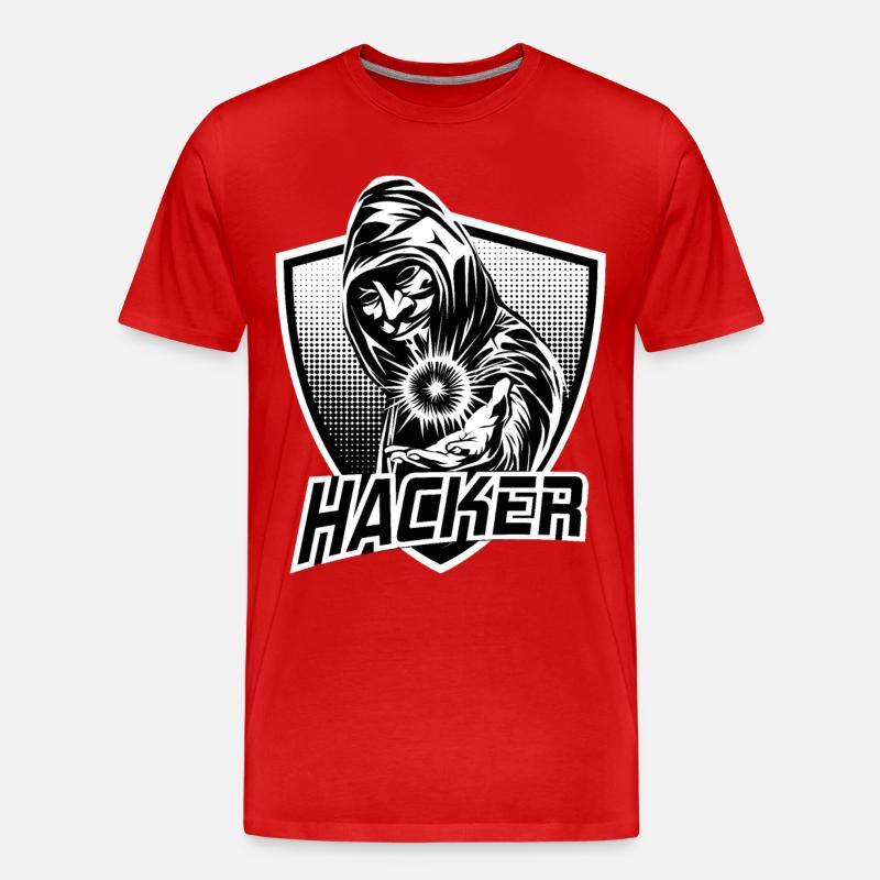 HACKER - Männer Premium Bio T-Shirt - Rot