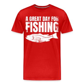 A great day of fishing - Men's Premium Organic T-Shirt - red - Front - Damien (186cm)