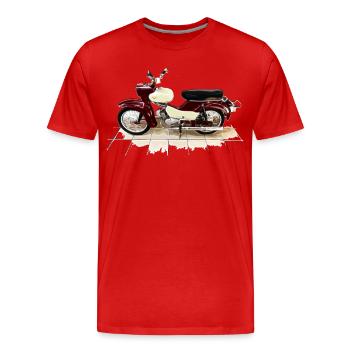 Simson - Star - Männer Premium Bio T-Shirt - Rot - Vorne - Damien (186cm)