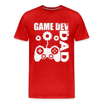Game Developer Dad - Men's Premium Organic T-Shirt - red - Front - Damien (186cm)