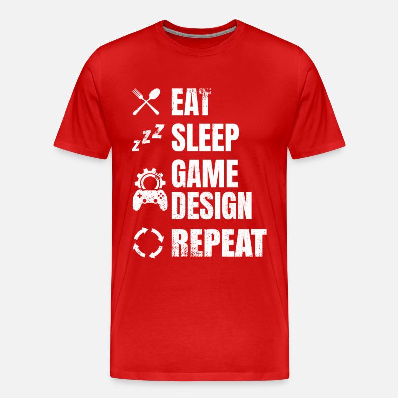 Game Designer Routine - Männer Premium Bio T-Shirt - Rot