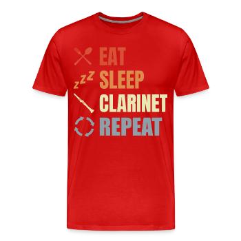 Eat Sleep Clarinet Repeat - Men's Premium Organic T-Shirt - red - Front - Damien (186cm)