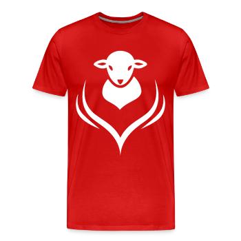 Lamb Lamb Sheep Shepherd - Men's Premium Organic T-Shirt - red - Front - Damien (186cm)