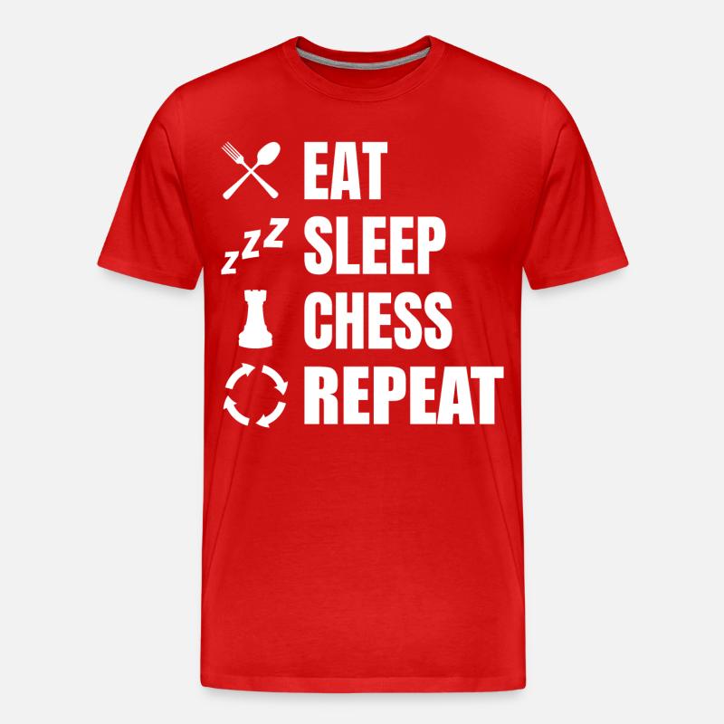 Eat Sleep Chess Repeat - Männer Premium Bio T-Shirt - Rot