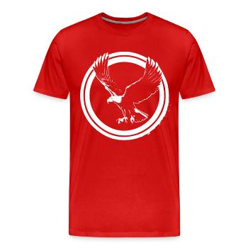 Logo Eagle en rond - T-shirt bio Premium Homme - rouge - Devant - Damien (186cm)
