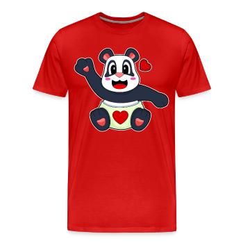 Panda Baby Diaper - Men's Premium Organic T-Shirt - red - Front - Damien (186cm)