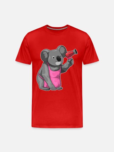 Koala Hairdresser Sèche-cheveux - T-shirt bio Premium Homme - rouge