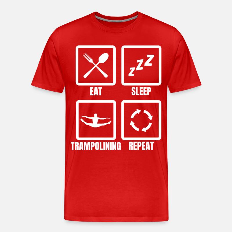 Trampolinist Routine - Männer Premium Bio T-Shirt - Rot