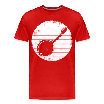 Banjo Drawing - Men's Premium Organic T-Shirt - red - Front - Damien (186cm)