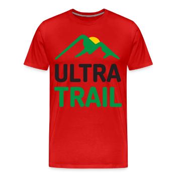 Ultra-Pfad - Männer Premium Bio T-Shirt - Rot - Vorne - Damien (186cm)