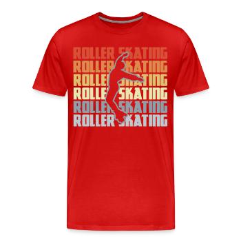 Rollschuh Disco - Männer Premium Bio T-Shirt - Rot - Vorne - Damien (186cm)