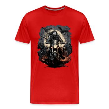 Motards au clair de lune - T-shirt bio Premium Homme - rouge - Devant - Damien (186cm)