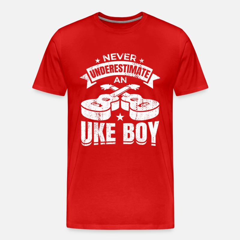 Kleiner Ukulelist - Männer Premium Bio T-Shirt - Rot