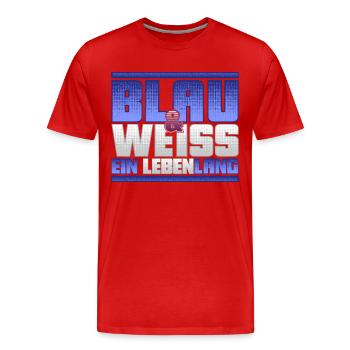 Blau Weiss ein Leben Lang - Männer Premium Bio T-Shirt - Rot - Vorne - Damien (186cm)