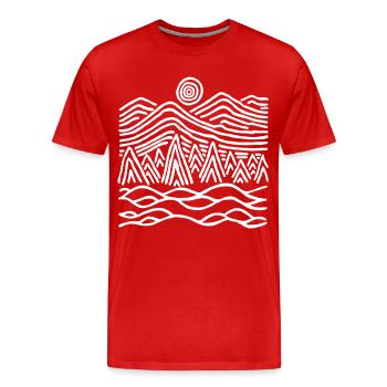Strange white landscape - Men's Premium Organic T-Shirt - red - Front - Damien (186cm)