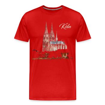 Köln - Männer Premium Bio T-Shirt - Rot - Vorne - Damien (186cm)
