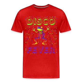 Frog Disco Fever - Männer Premium Bio T-Shirt - Rot - Vorne - Damien (186cm)