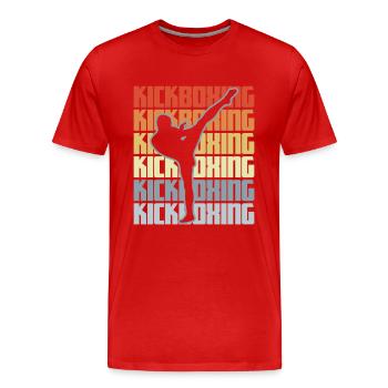 Vintage Kickboxing - Men's Premium Organic T-Shirt - red - Front - Damien (186cm)