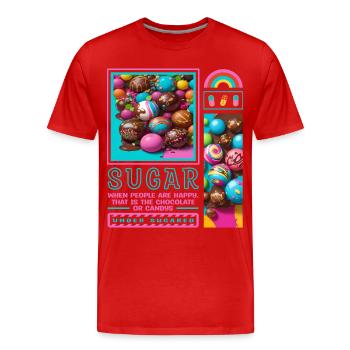 Sugar Man - Men's Premium Organic T-Shirt - red - Front - Damien (186cm)