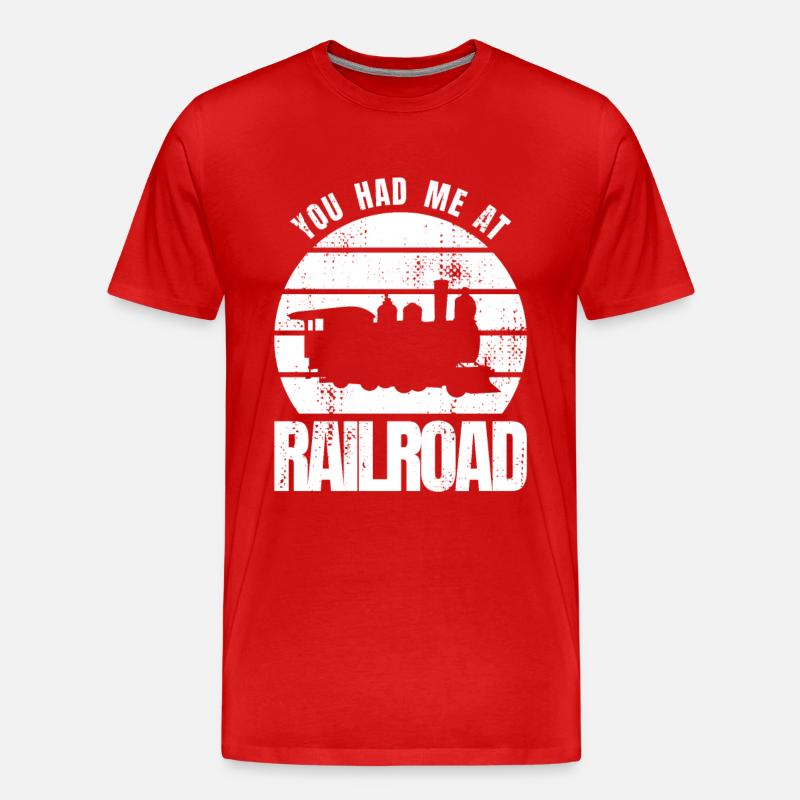 Du hattest mich bei Eisenbahn - Männer Premium Bio T-Shirt - Rot