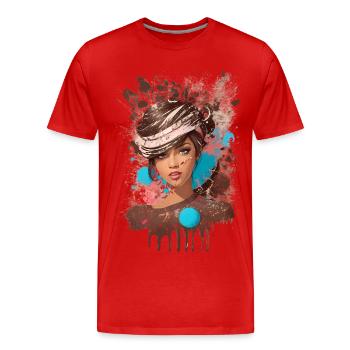 Dame douce - T-shirt bio Premium Homme - rouge - Devant - Damien (186cm)