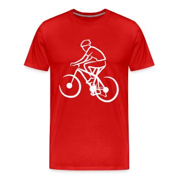 Drôle de vététiste - T-shirt bio Premium Homme - rouge - Devant - Damien (186cm)