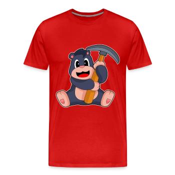 Minage de pioche de mineur taupe - T-shirt bio Premium Homme - rouge - Devant - Damien (186cm)