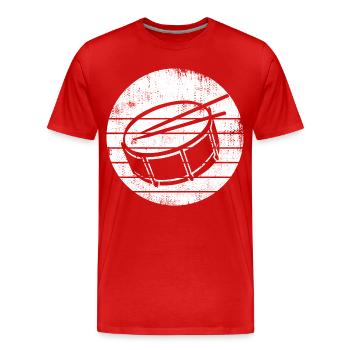 Dessin de caisse claire - T-shirt bio Premium Homme - rouge - Devant - Damien (186cm)