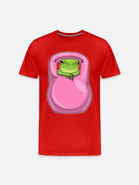 Frog Bodybuilder Dumbbell Bodybuilding - Men's Premium Organic T-Shirt - red