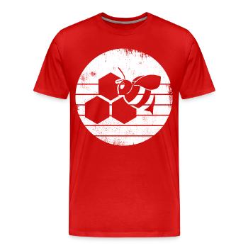 Honigbiene Skizze - Männer Premium Bio T-Shirt - Rot - Vorne - Damien (186cm)