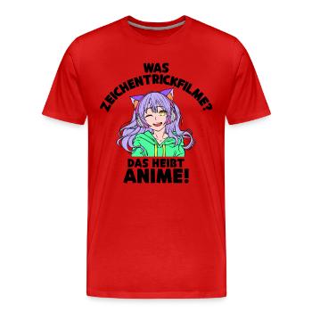 Anime Statement Zeichentrick Animation Comic Manga - Männer Premium Bio T-Shirt - Rot - Vorne - Damien (186cm)