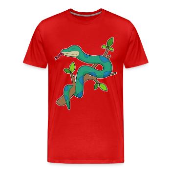 Snake Branch - Men's Premium Organic T-Shirt - red - Front - Damien (186cm)