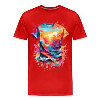 Graffiti T-shirt - T-shirt bio Premium Homme - rouge - Devant - Damien (186cm)